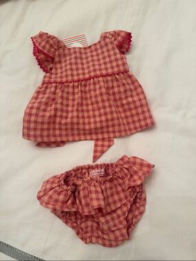 La Coqueta baby girl dress and matching bloomers size 6 months NWT